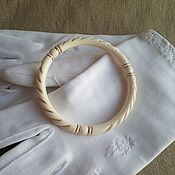 Винтаж handmade. Livemaster - original item Gold Thread Ivory Bracelet. Handmade.