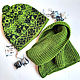 Order Green knitted hat with reindeer and snood set. frusnork. Livemaster. . Headwear Sets Фото №3