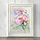 Order Painting peonies flowers in watercolor. Yulia Berseneva ColoredCatsArt. Livemaster. . Pictures Фото №3