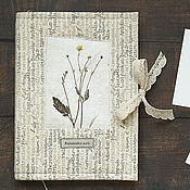 Канцелярские товары handmade. Livemaster - original item A4 notebook with beautiful inserts and a Buttercup herbarium. Handmade.