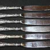 Винтаж handmade. Livemaster - original item Set of six table knives, nickel silver, ZIC USSR. Handmade.