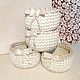 A set of baskets-organizers for decoration and storage of cosmetics and small items. Gift for newborn. Irina Belaya. Ярмарка Мастеров.  Фото №4