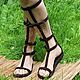 Order Roman Sandals suede Open with zipper Chocolate. Katorina Rukodelnica HandMadeButik. Livemaster. . Sandals Фото №3