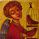 "Ангел с птичками", авторская печать, Панно, Новороссийск,  Фото №1