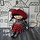 Кукла - брошь Парижанка Портрет в круглой раме. Интерьерная кукла. Fetastyle (Татьяна). Ярмарка Мастеров.  Фото №14