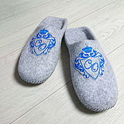Обувь ручной работы handmade. Livemaster - original item Felted slippers with embroidery. Handmade.