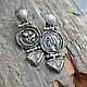 Серьги серебро, латунь и аквамарины. Серьги классические. Miss Tiffany jewelry (Леся). Ярмарка Мастеров.  Фото №6