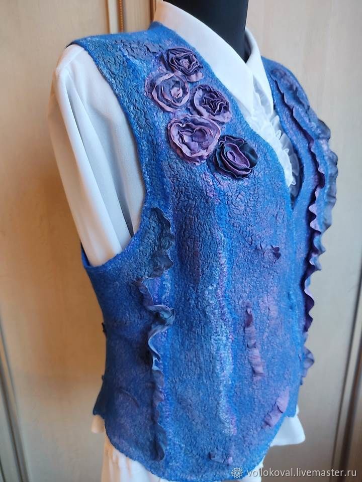 Felted Silk Blue Mist Vest, Vests, Moscow,  Фото №1