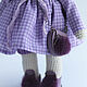 A doll for aesthetic pleasure. Doll in purple dress. Interior doll. mariedolls (mariedolls). My Livemaster. Фото №5