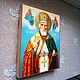 Заказать Св. Николай Чудотворец с Предстоящими, рукописная икона. Иконописец Малинина Светлана. Ярмарка Мастеров. . Иконы Фото №3
