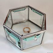 Свадебный салон handmade. Livemaster - original item Jewelry box for rings cut. Glass casket. Wedding box. Handmade.
