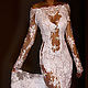 Wedding dress full length, lace, with train 3D 'Aphrodite - the foam', Dresses, Moscow,  Фото №1