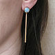 Earrings with natural amazonite 'Movement' stick earrings. Earrings. Irina Moro. My Livemaster. Фото №6