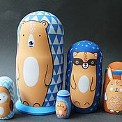 Русский стиль handmade. Livemaster - original item Educational Toy Matryoshka Animals wooden toy home decor. Handmade.