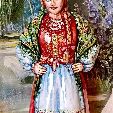 Сувениры и подарки ручной работы. Ярмарка Мастеров - ручная работа Стеклянная елочная игрушка Крестьянка. Handmade.