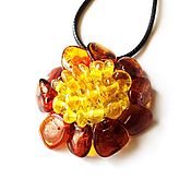 Украшения handmade. Livemaster - original item Amber Flower Pendant Natural Amber Pendant. Handmade.