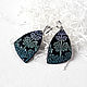Order Dark Blue Leather Earrings. Two Starlings. Livemaster. . Earrings Фото №3