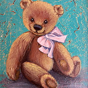 Картины и панно handmade. Livemaster - original item Children`s Paintings Teddy Bear Painting Oil Painting. Handmade.