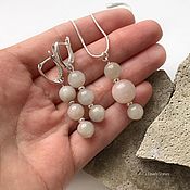 Украшения handmade. Livemaster - original item Set of earrings and pendant in calm shades, chain included. Handmade.