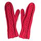 Кашемировые варежки с косами Аврора. Варежки. LikeKnit. Ярмарка Мастеров.  Фото №5