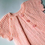 Работы для детей, handmade. Livemaster - original item Sleeveless jacket for girls 6-7 years openwork hand-knit. Handmade.