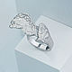 Кольцо женское серебряное на два пальца NIKA, Кольца, Москва,  Фото №1
