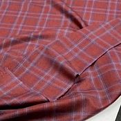 Материалы для творчества handmade. Livemaster - original item Fabric: Checkered wool from REDA red orange. Handmade.