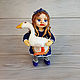 Christmas toy made of cotton wool Girl with a Goose, Christmas decorations, Domodedovo,  Фото №1