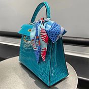 Сумки и аксессуары handmade. Livemaster - original item Classic bag made of genuine crocodile leather in turquoise color!. Handmade.