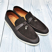 Обувь ручной работы handmade. Livemaster - original item Men`s loafers made of genuine suede and genuine leather.. Handmade.