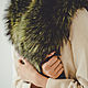 Raccoon fur collar in green, Collars, Moscow,  Фото №1