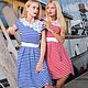 Order Red Striped Dress with Lace, Cotton Summer striped dress. mozaika-rus. Livemaster. . Dresses Фото №3