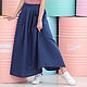 Dark blue linen boho skirt, Skirts, Tomsk,  Фото №1