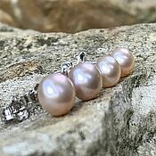 Украшения handmade. Livemaster - original item Earrings-ear-stud: Silver earrings with pearls. Handmade.