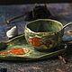 Чайная пара "Апельсиновые рыбки". Чайные пары. Anastasorium. Керамика для радости. Интернет-магазин Ярмарка Мастеров.  Фото №2