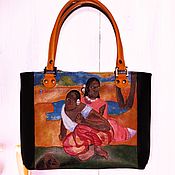 Сумки и аксессуары handmade. Livemaster - original item Paul Gauguin. Leather black handbag "Ta Matete (Market day)". Handmade.