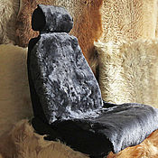 Сувениры и подарки handmade. Livemaster - original item Sheepskin fur capes for car seats, 2 pcs, dark ash. Handmade.