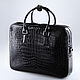  Сумка для документов из кожи крокодила IMA0551B4. Портфель. CrocShop товары из экзотической кожи. Ярмарка Мастеров.  Фото №4