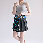 Одежда handmade. Livemaster - original item Skirts: Skirt with a pleat on the yoke Triangles. Handmade.