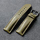 Leather watch strap with olive podium, Watch Straps, St. Petersburg,  Фото №1