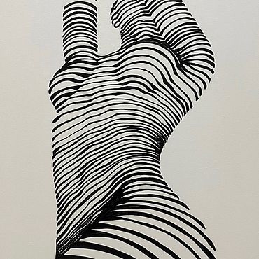Картины и панно ручной работы. Ярмарка Мастеров - ручная работа Девушка Line art. Handmade.