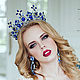 Тиара-корона для волос «Синяя птица»  в стиле D & G, Диадемы, Ростов-на-Дону,  Фото №1