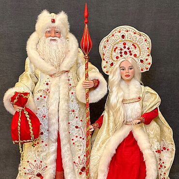 Куклы и игрушки ручной работы. Ярмарка Мастеров - ручная работа Дед Мороз и Снегурочка. Авторская кукла. Handmade.