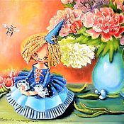 Картина сухой пастелью "Тюльпаны"