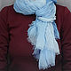 Blue stole Batik scarf 'Heavenly' 100% Natural silk%. Scarves. Silk Batik Watercolor ..VikoBatik... My Livemaster. Фото №4