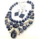 Necklace 'Adele' and Earrings - sodalite, pearl biva, beads. Necklace. Dorida's Gems (Dorida-s-gems). My Livemaster. Фото №4