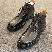 Обувь ручной работы handmade. Livemaster - original item Men`s crocodile leather shoes, spring / autumn model in black.. Handmade.