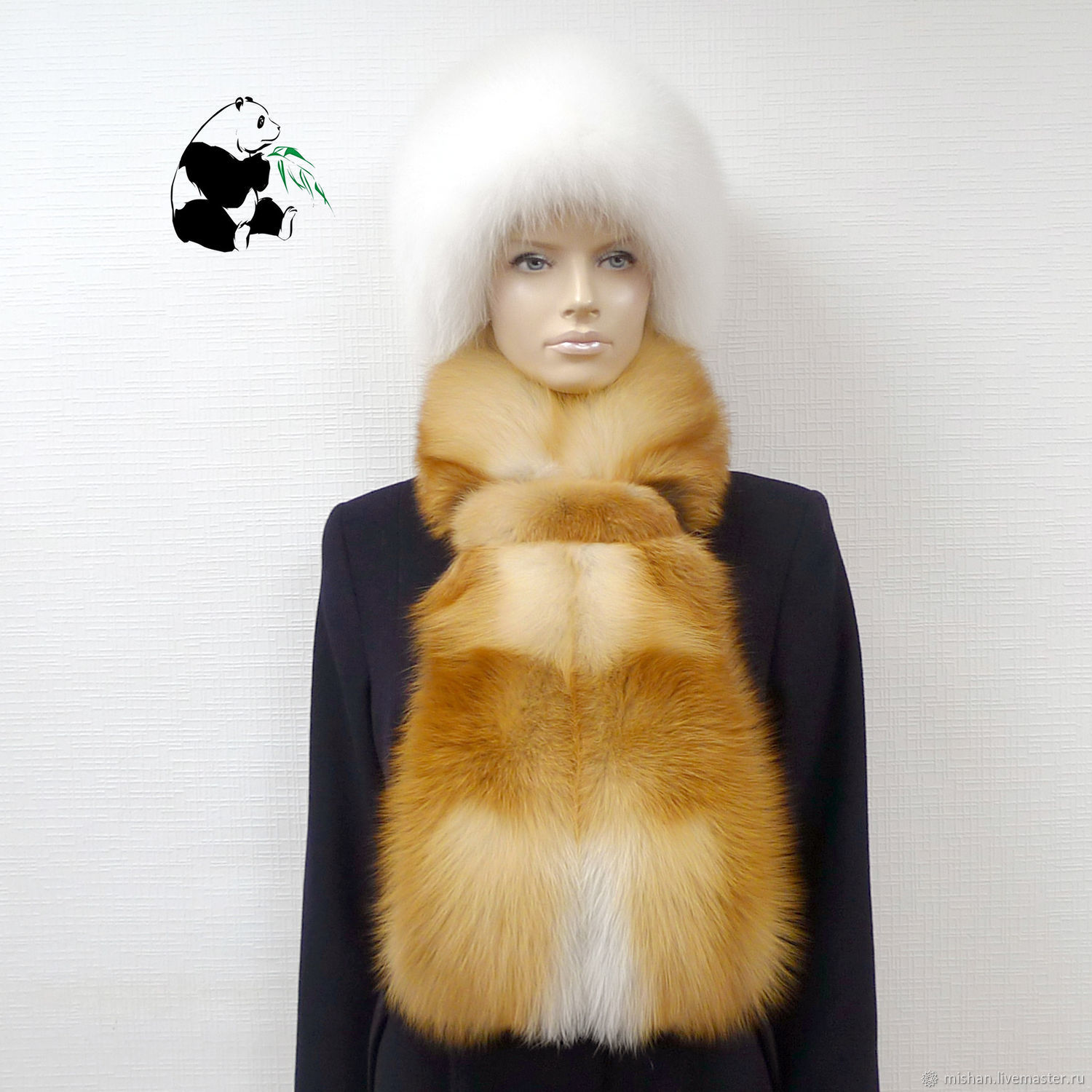 Chic fur scarf boa fur bright red Fox Siberian No. №4, Collars, Ekaterinburg,  Фото №1