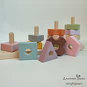 Работы для детей, handmade. Livemaster - original item Wooden sorter pastel 15 elements. Handmade.