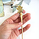 Wooden hairpin made of ash with a real Oak leaf Eco. Hairpin. WonderLand. My Livemaster. Фото №4